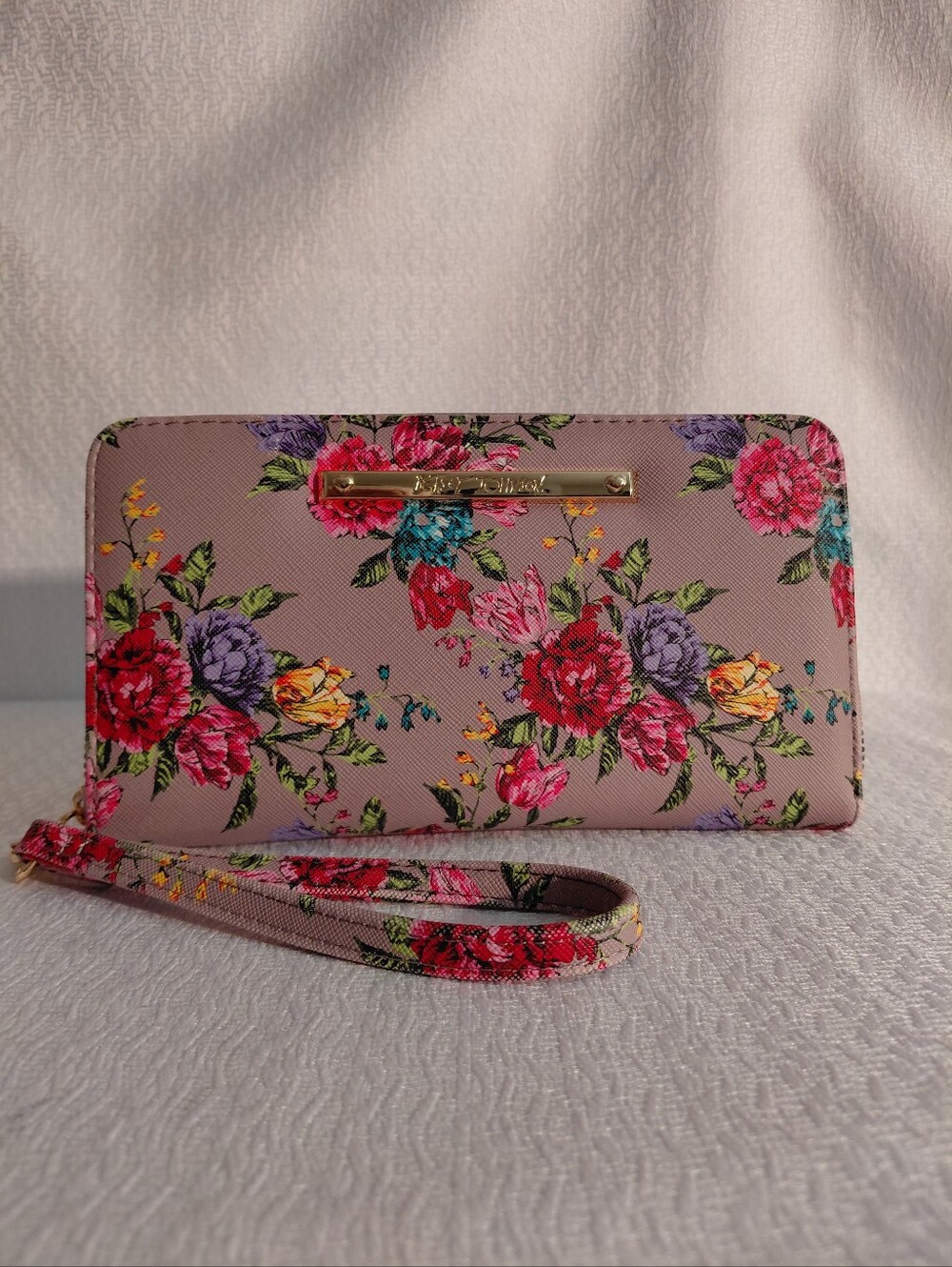 Betsey Johnson Floral Wristlet Clutch Wallet - Pink Floral